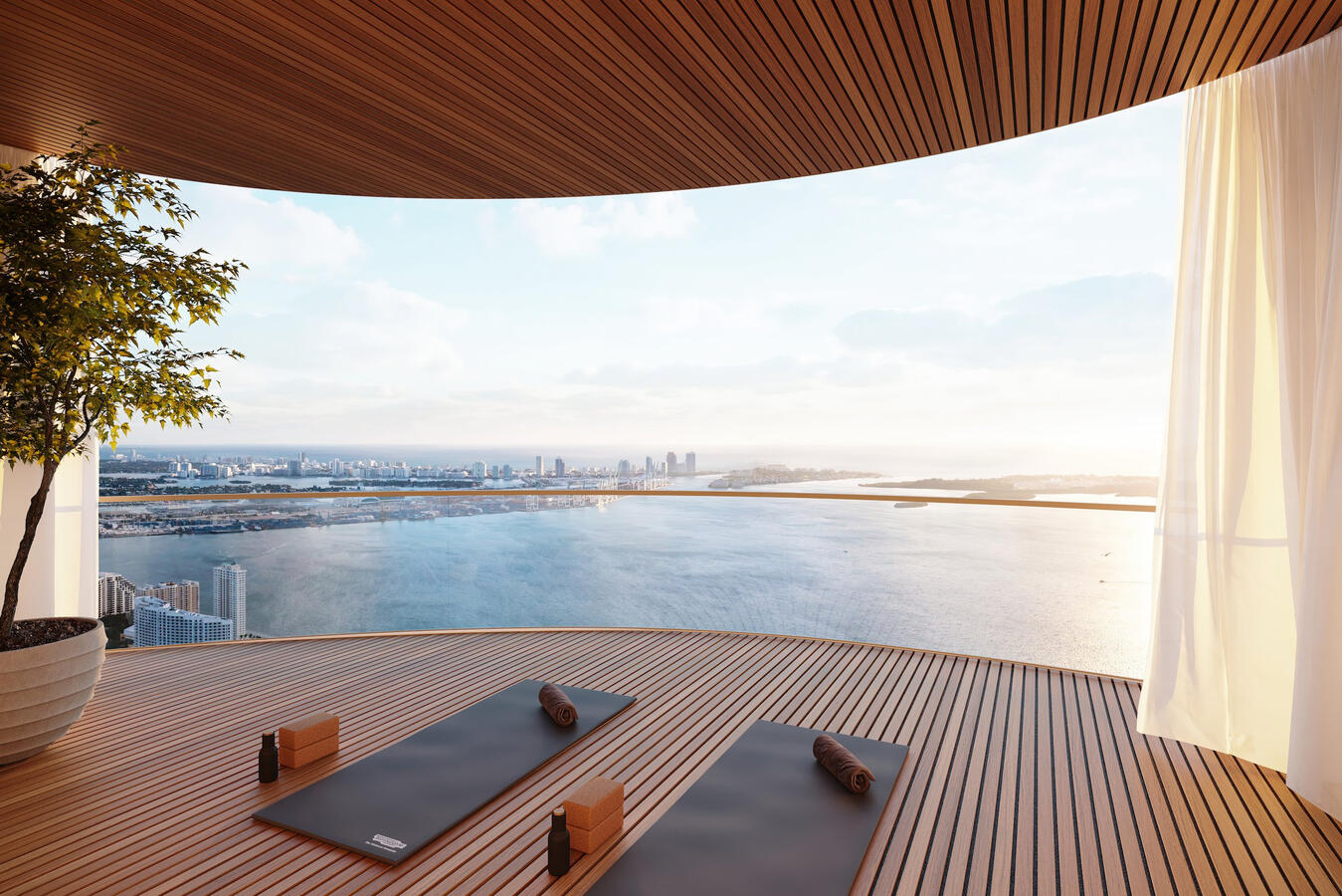 Amplia terraza al aire libre y sala de yoga para disfrutar desde el amanecer hasta el atardecer